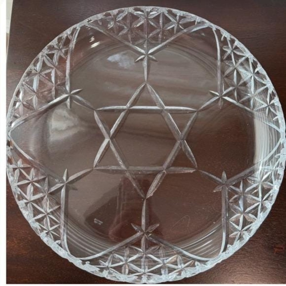 Gorgeous heavy Miller Rogaska Crystal Serving Platter Star‎ of David Elegant